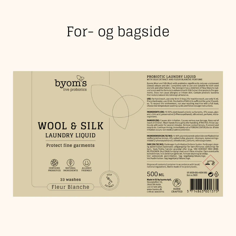 Byoms | Wool & Silk, Laundry Liquid, Fleur Blanche
