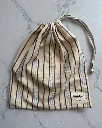 PetiteKnit | Knitter's String Bag | Seerssucker Twin Stripe
