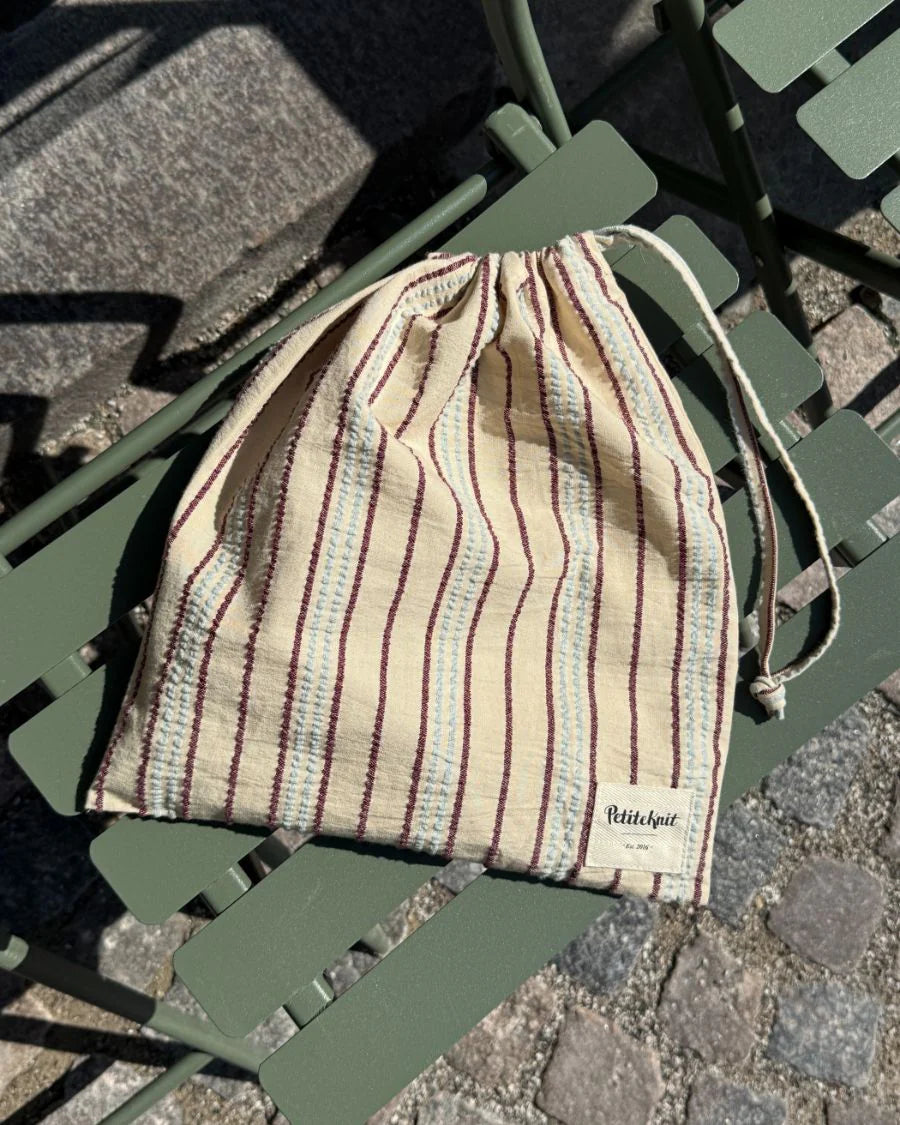 PetiteKnit | Knitter's String Bag | Seerssucker Twin Stripe