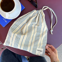 PetiteKnit | Knitter's String Bag | Striped Seersucker